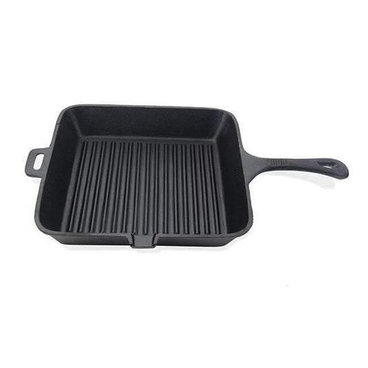 Cast Iron Square Grill Pan 26 x 4.5cm with Helper Handle - Fissman Australia