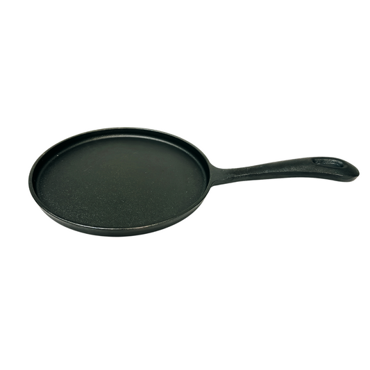 Non-Stick Cast Iron Crepe Pan 22cm Long Handle - Durable, Easy-Clean - Fissman Australia