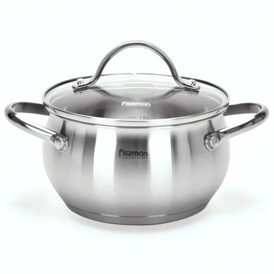 Stockpot with Glass Lid Stainless Steel 1.8 LTR - MARTINEZ Series