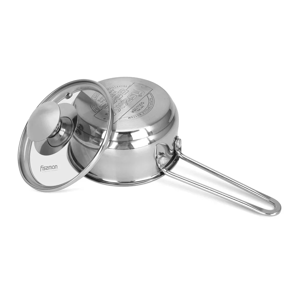 Saucepan GULLIVER 12x6cm 0.6 LTR with Glass Lid