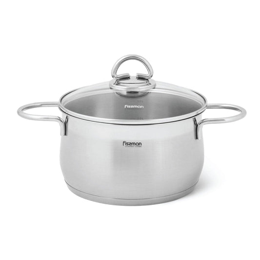 Stockpot 20 x 11.5cm 3.6 LTR with Glass Lid Stainless Steel