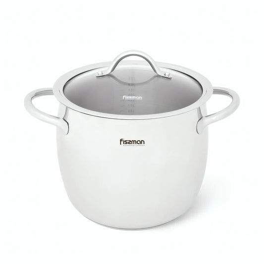 Stockpot with Glass Lid Stainless Steel 7.7 LTR - VIVIEN Series