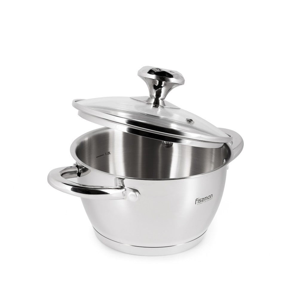 Cookware Set 6pcs Stainless Steel Bundle - Glass Lids - FALCON Series - Fissman Australia