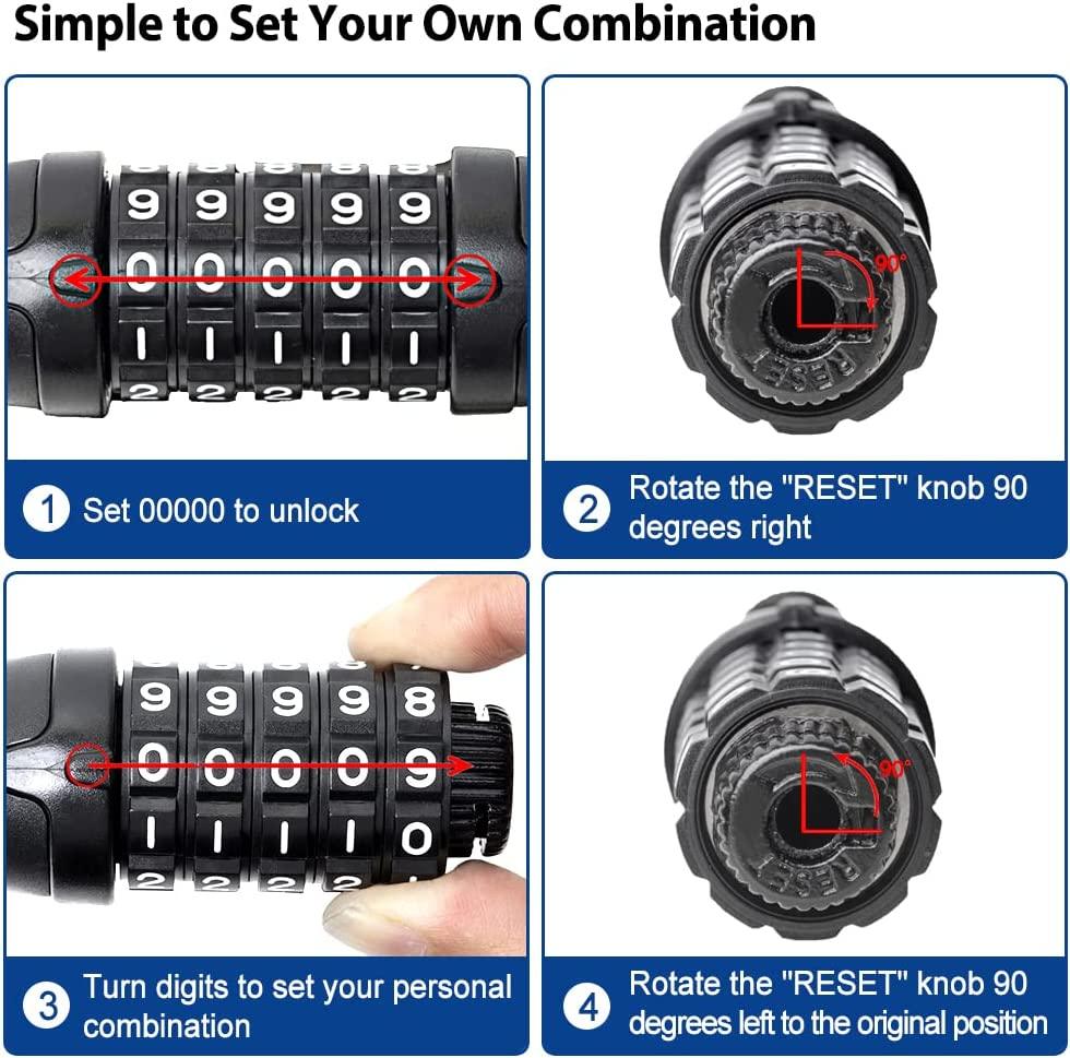 Cable Lock - 5-Digit Combination - AHA SUPERSTORE