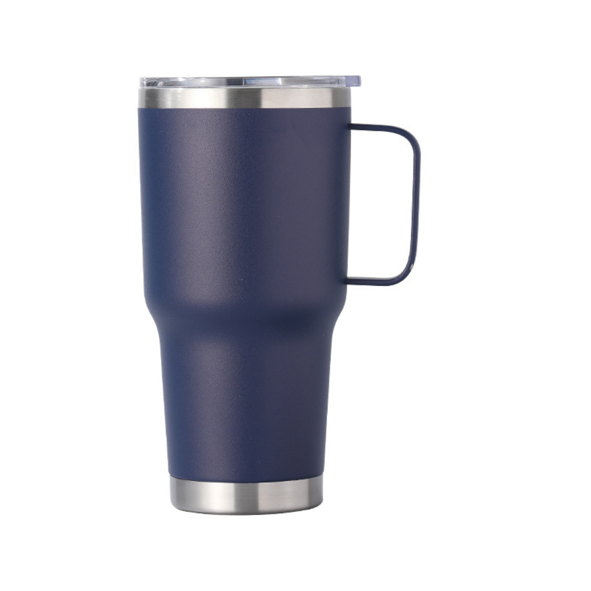 Double Wall Stainless Steel 880mL/30oz Blue Tumbler with Lid and Handle
