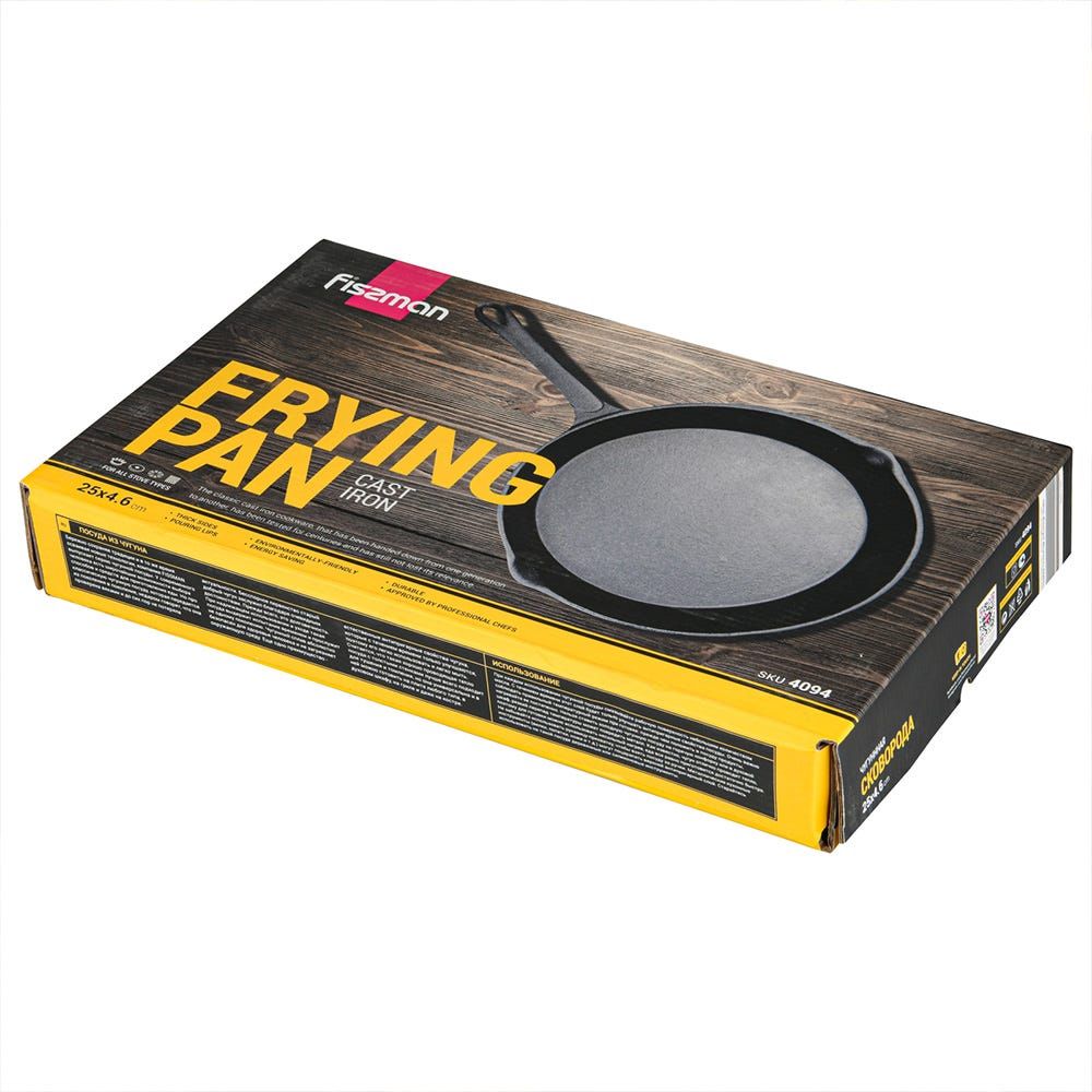 Cast Iron Non-Stick Frying Pan 25 x 4.6cm with Handle - Fissman Australia