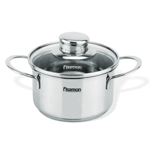 Mini Cooking pot BAMBINO 14 x 7.5cm 1.1 LTR with Glass Lid
