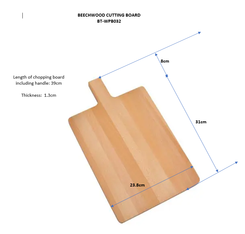 Beech Wood Serving & Pizza Board with Handle - AHA SUPERSTORE
