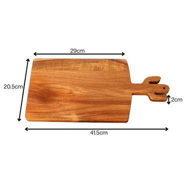 Acacia Wood Serving & Pizza Board with Handle - AHA SUPERSTORE