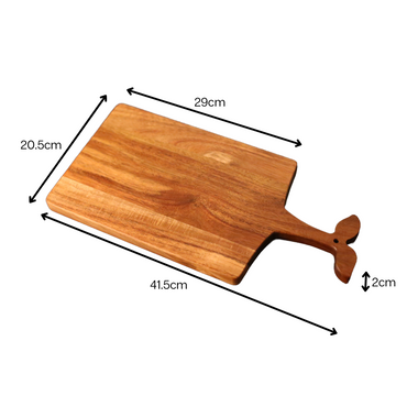 Acacia Wood Serving & Pizza Board with Sprout Shape Handle - AHA SUPERSTORE