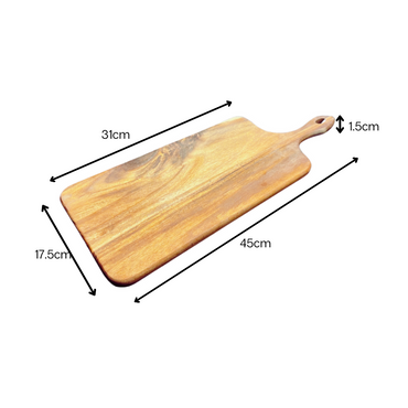 Acacia Wood Serving & Pizza Board with Handle - AHA SUPERSTORE