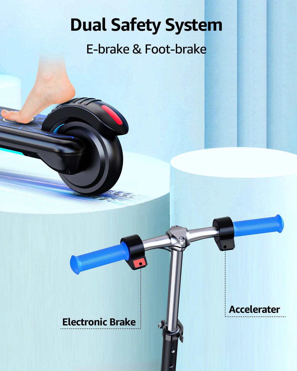GYROOR H30 Max Kids Electric Scooter With Bluetooth Music Speaker - AHA SUPERSTORE