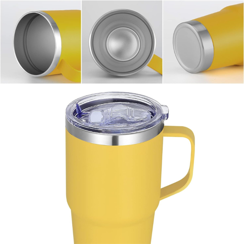 Double Wall Stainless Steel 880mL/30oz Yellow Tumbler with Lid