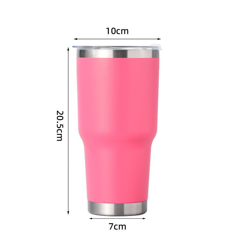 Double Wall Stainless Steel 880mL/30oz Tumbler with Lid - AHA SUPERSTORE