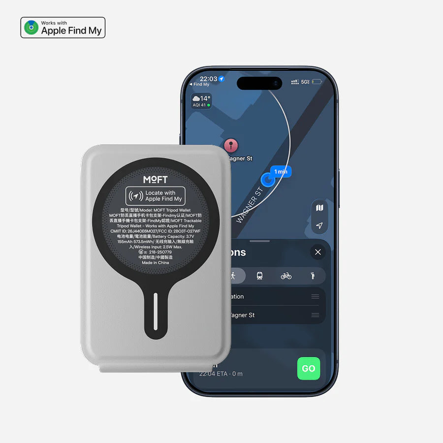MOFT Trackable Tripod Wallet - 4-in-1 MagSafe Stand, Wallet, Find My Locator & Capture Button