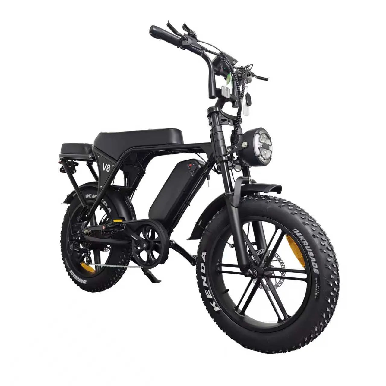Fat Tyre 20" Off Road Electric Bike - Black Saddle
