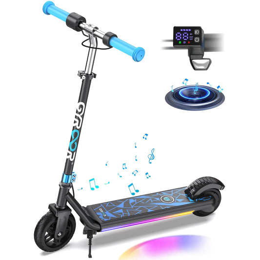 GYROOR H30 Max Kids Electric Scooter With Bluetooth Beats - Blue