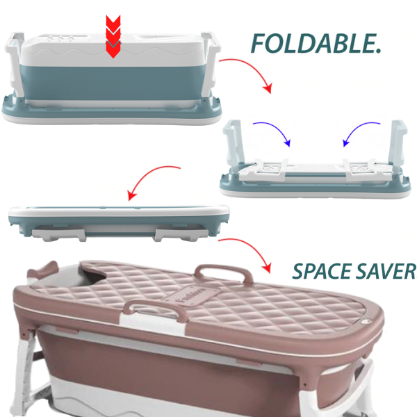 Adult Foldable Bath Tub - Medium 138 x 62 x 52 - AHA SUPERSTORE