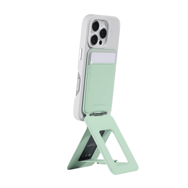 MOFT tripod stand unfolded in landscape mode on desk - MagSafe phone stand Australia