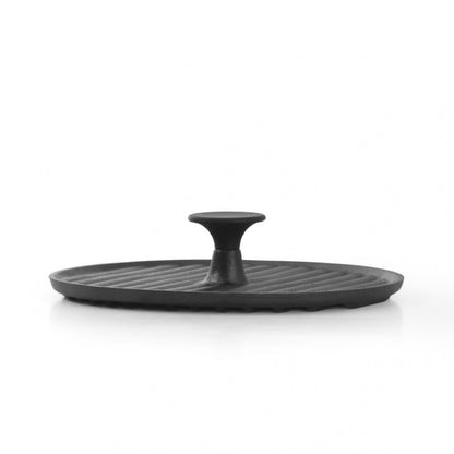 Round Grill Press With Bakelite Knob Black 24cm (Cast Iron)