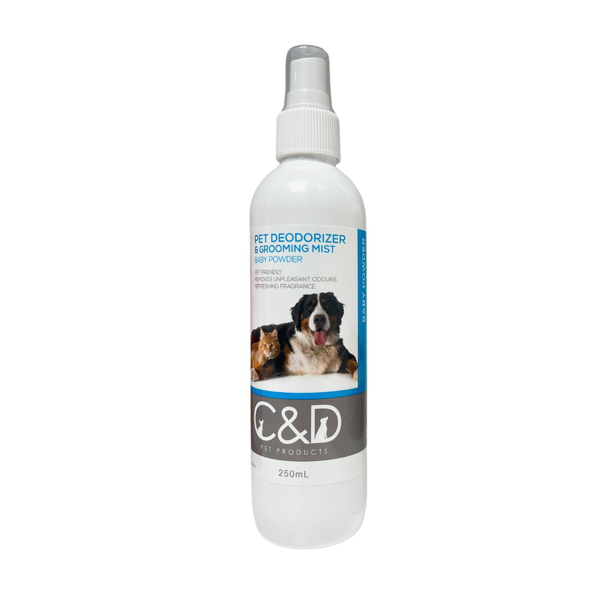 C & D Pet Products Pet Deoderizer and Grooming Mist Baby Powder 250ml