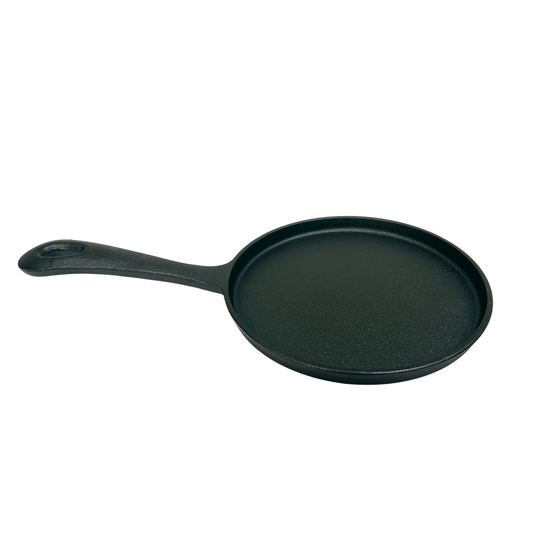 Non-Stick Cast Iron Crepe Pan 20cm Long Handle - Durable, Easy-Clean - Fissman Australia