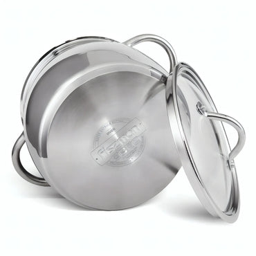 Stockpot with Glass Lid Stainless Steel 7.7 LTR - VIVIEN Series