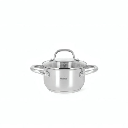 Casserole Cookware Set - 6 pcs with Glass Lids (Stainless Steel) - FLORY Series