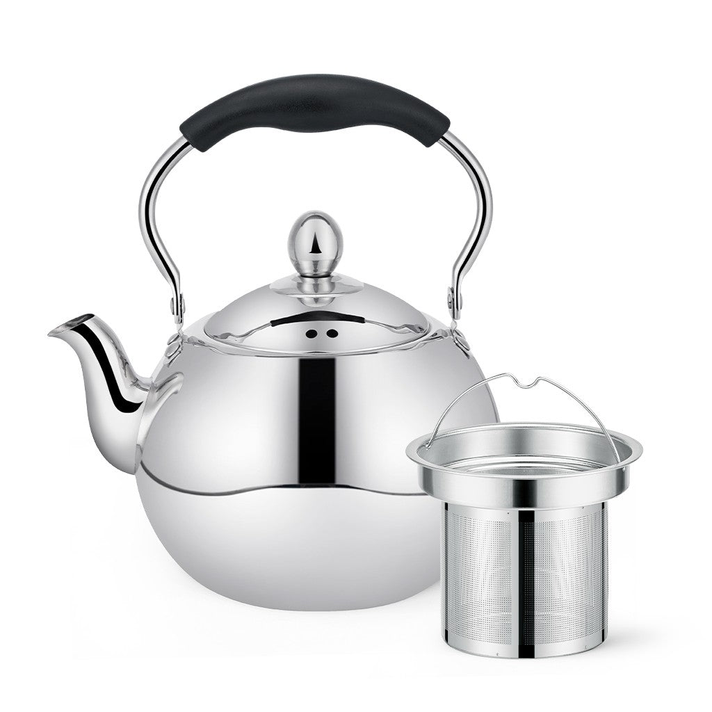 Tea Pot with Steel Strainer 1.5 LTR (Stainless Steel) - Fissman Australia