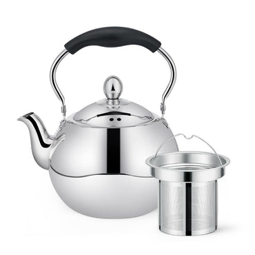 Tea Pot with Steel Strainer 1.5 LTR (Stainless Steel) - Fissman Australia