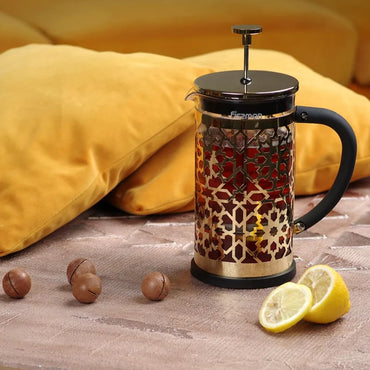 French press coffee maker 600 ml with gold electroplating