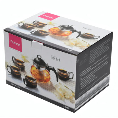 Teapot 700ml with 4 Cups 150ml Glass