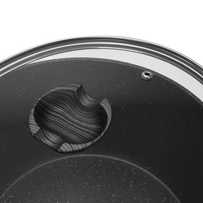 Stockpot 24x11 cm / 4.2 LTR with Glass Lid and Induction Bottom (Aluminium with Non-stick Coating) - ANGELA Series
