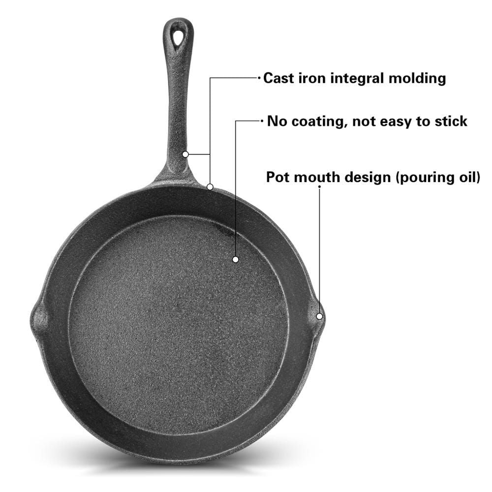 Cast Iron Non-Stick Frying Pan 25 x 4.6cm with Handle - Fissman Australia