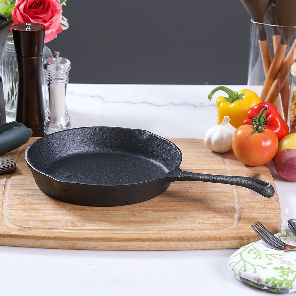 Cast Iron Non-Stick Frying Pan 25 x 4.6cm with Handle - Fissman Australia