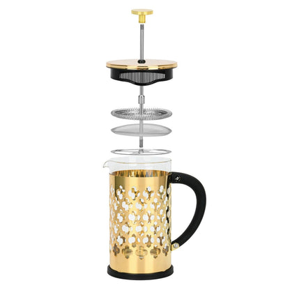 French press coffee maker 600 ml with gold electroplating