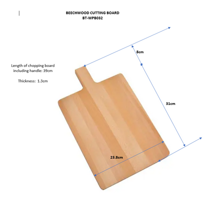 Beech Wood Serving & Pizza Board with Handle - AHA SUPERSTORE