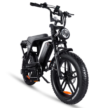 Fat Tyre 20" Off Road Electric Bike - Black Saddle