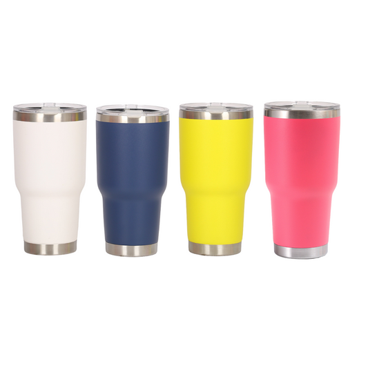 Four coloured double Wall Stainless Steel 880mL/30oz Tumbler with Lid