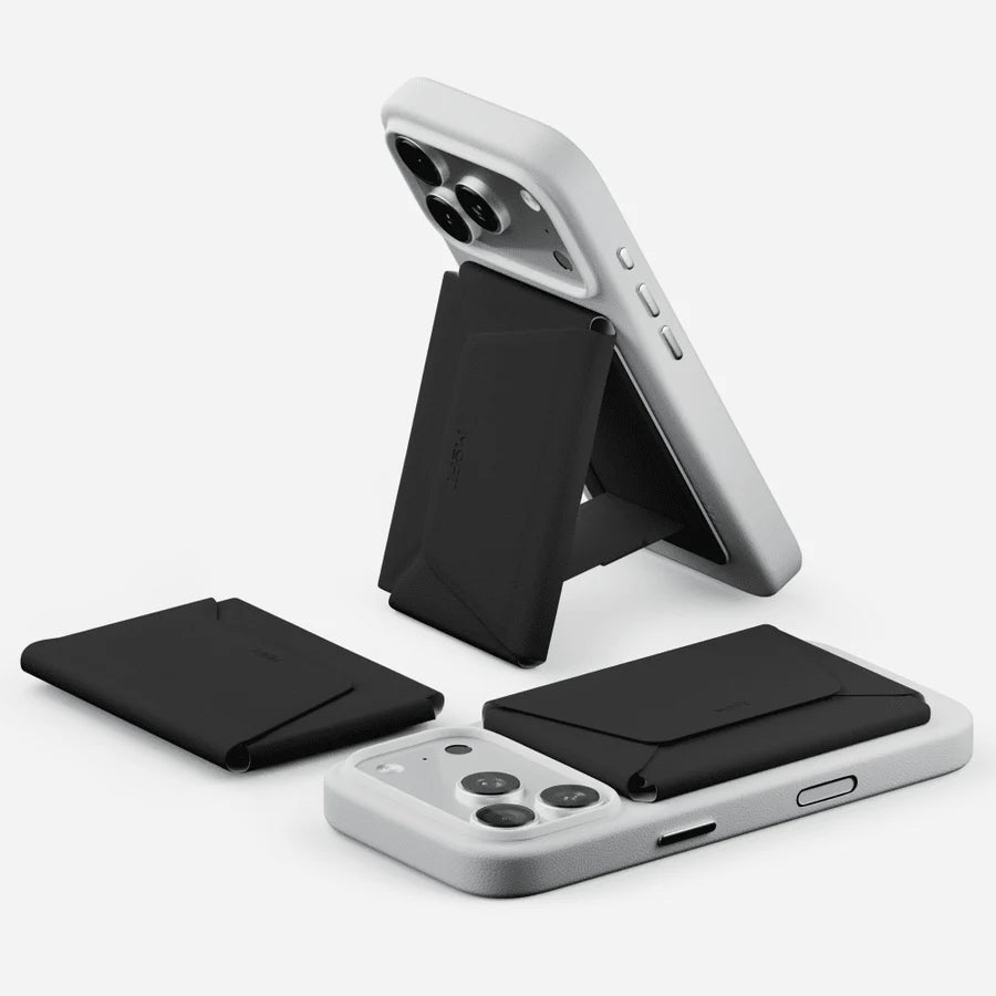 Phone cases and stand on a white background