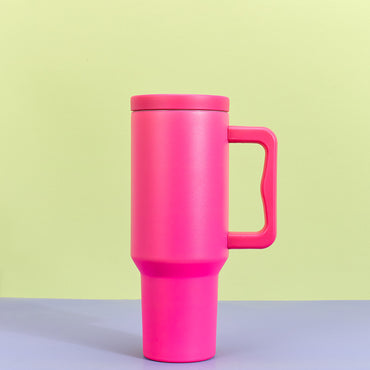 Double Wall Stainless Steel 1.18L/40oz Hot Pink Tumbler with Lid and Straw