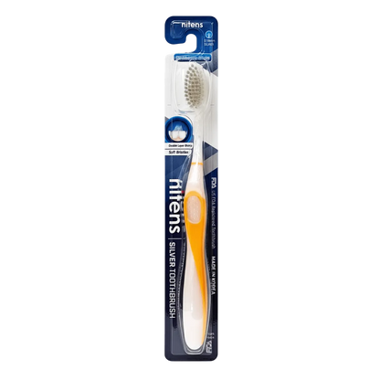 Nitens silver ion antibacterial toothbrush orange – soft bristles, made in South Korea