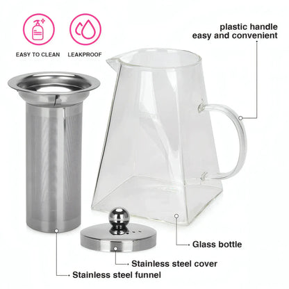 Teapot 950ml With Stainless Steel Filter - 6481 - Borosilicate Glass