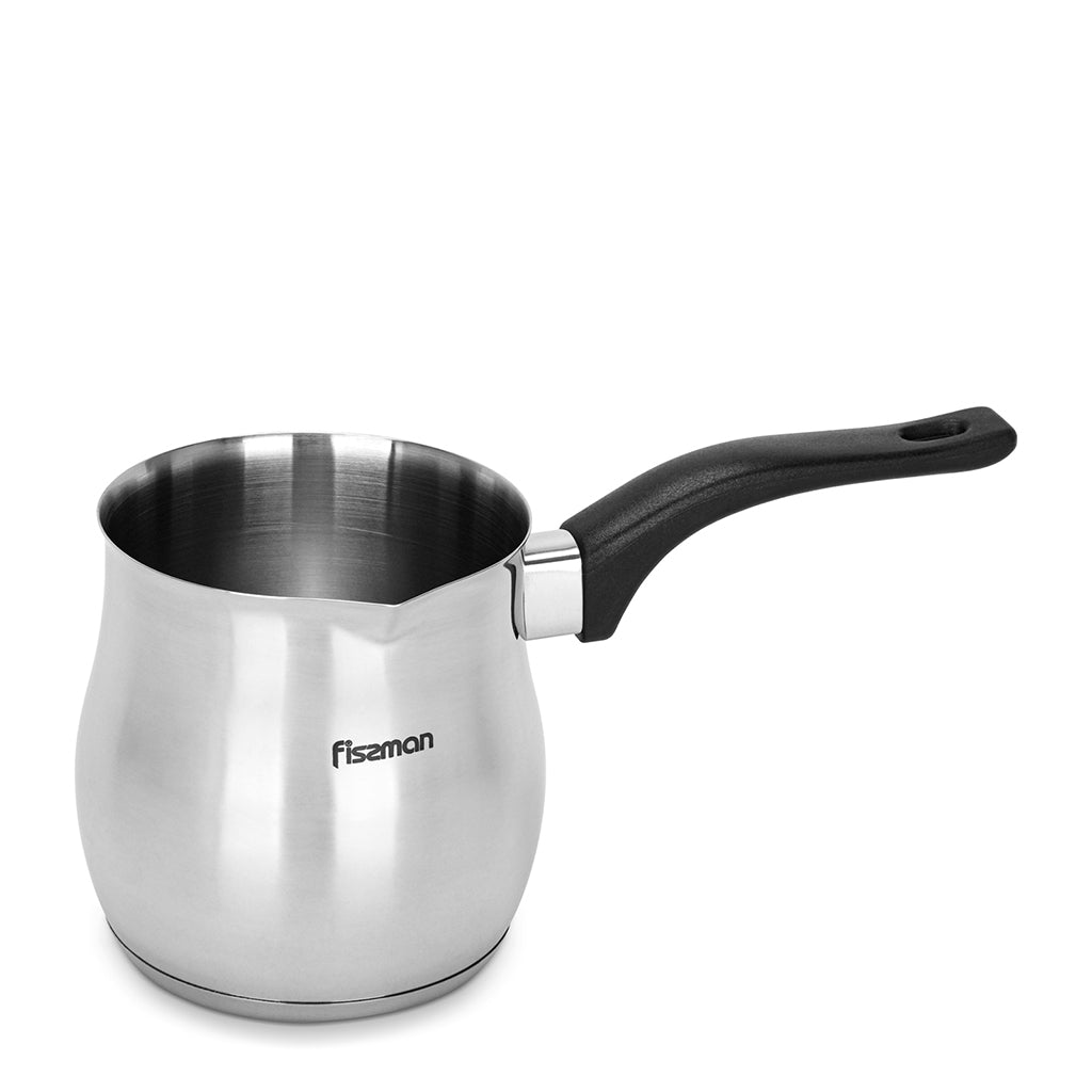 Hellenic Brew 810ml – Stainless Steel Greek Coffee Pot with Black Handle - Fissman Australia