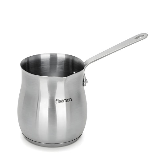 Induction-Friendly Stainless Steel Cezve – 680ml Turkish Coffee Maker