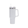 Double Wall Stainless Steel 1.18L/40oz Tumbler with Clear Flip Open Lid and Straw Vanilla Frost