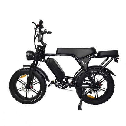 Fat Tyre 20" Off Road Electric Bike - Black Saddle