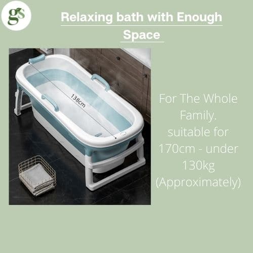 Adult Foldable Bath Tub - Medium 138 x 62 x 52