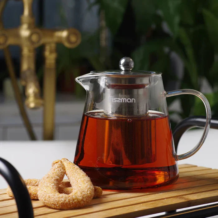 Tea pot 950ml With Stainless Steel Filter Borosilicate Glass