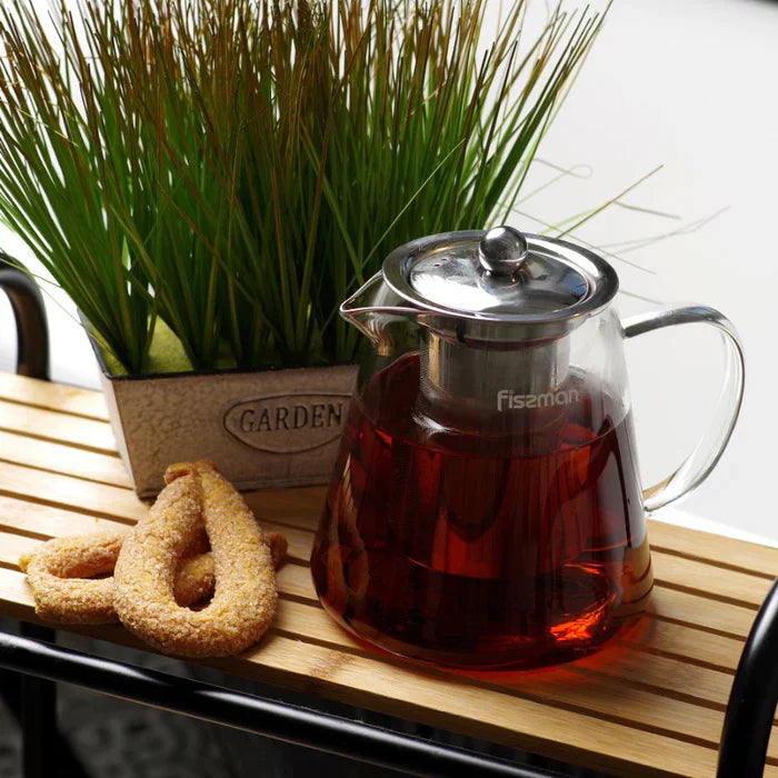 Tea pot 950ml With Stainless Steel Filter Borosilicate Glass